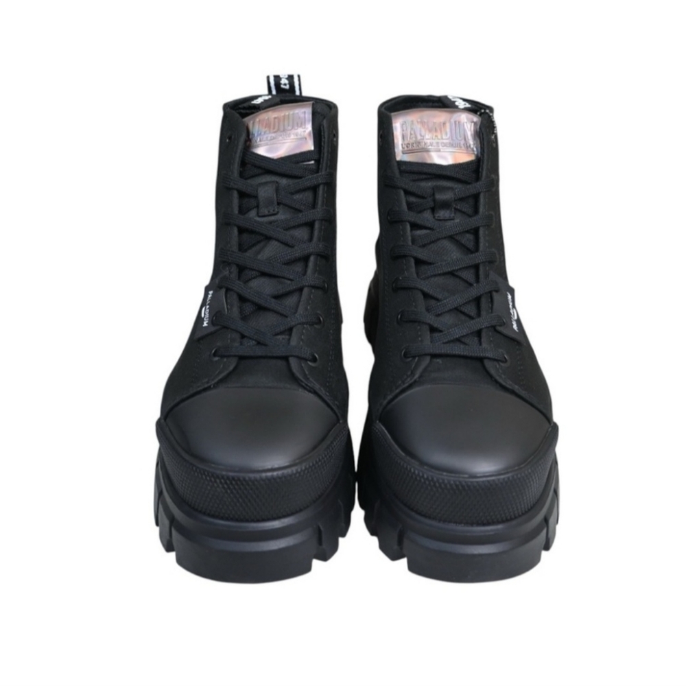 Palladium Women's Size 8.7 Black High-Top Chunky Sneakers, New - Picture 3 of 10